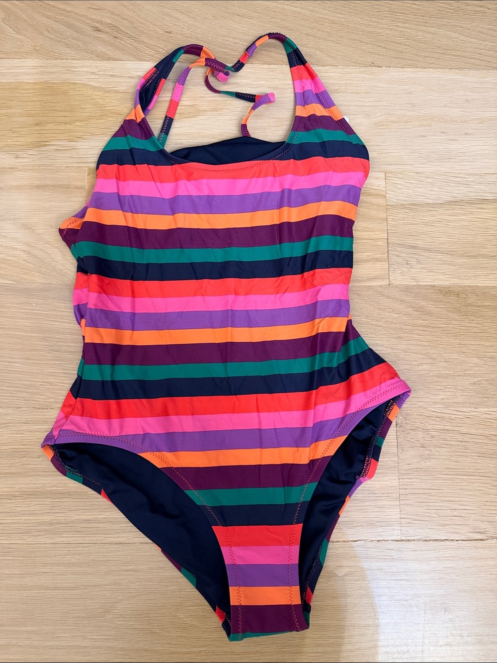 GAP  Striped One-Piece Swimsuit - Pink Orange Green Navy